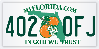 FL license plate 4020FJ