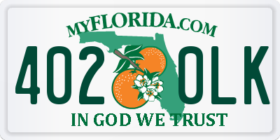 FL license plate 4020LK