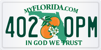 FL license plate 4020PM