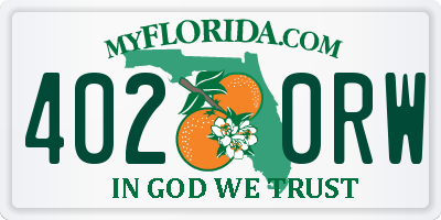FL license plate 4020RW