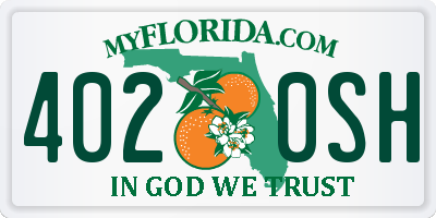 FL license plate 4020SH