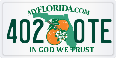FL license plate 4020TE