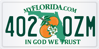 FL license plate 4020ZM