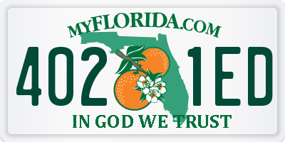 FL license plate 4021ED