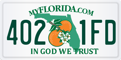 FL license plate 4021FD