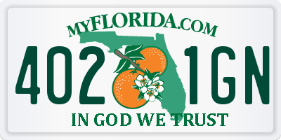 FL license plate 4021GN