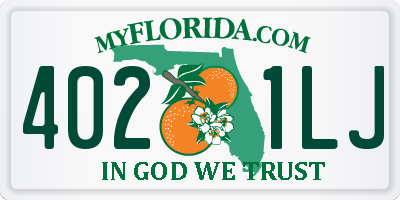 FL license plate 4021LJ