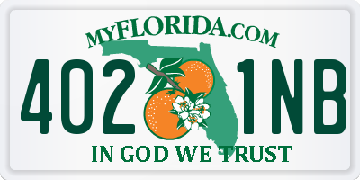 FL license plate 4021NB