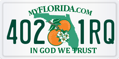FL license plate 4021RQ