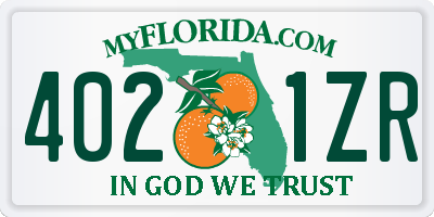 FL license plate 4021ZR