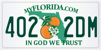 FL license plate 4022DM