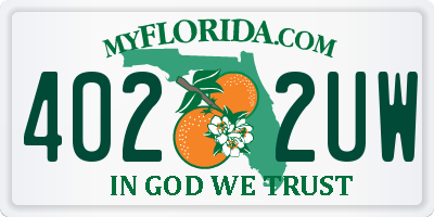 FL license plate 4022UW