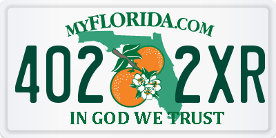 FL license plate 4022XR