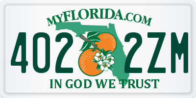 FL license plate 4022ZM