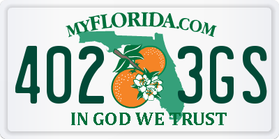 FL license plate 4023GS