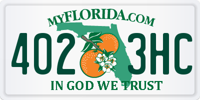 FL license plate 4023HC