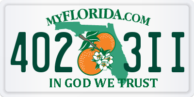 FL license plate 4023II