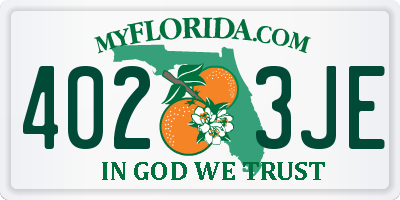 FL license plate 4023JE