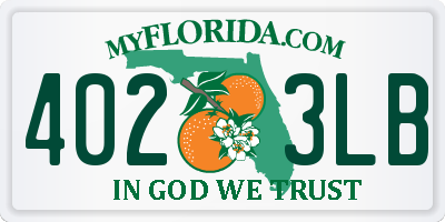 FL license plate 4023LB