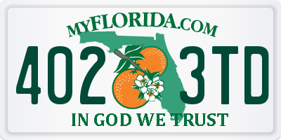 FL license plate 4023TD