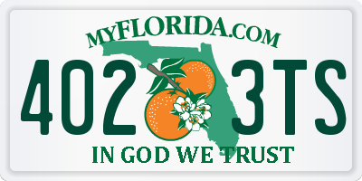 FL license plate 4023TS