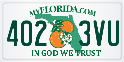 FL license plate 4023VU