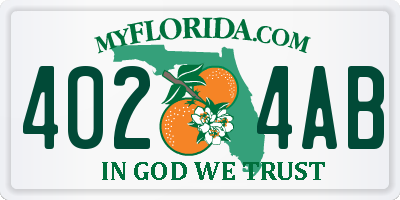 FL license plate 4024AB
