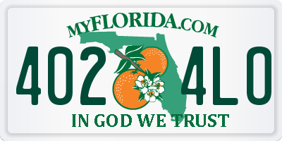 FL license plate 4024LO