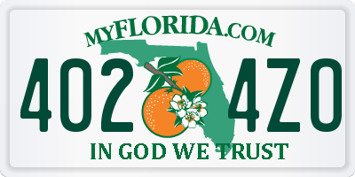 FL license plate 4024ZO