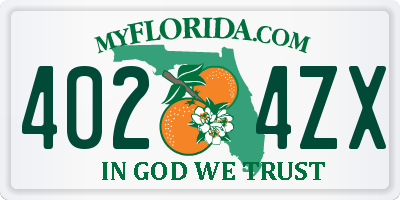 FL license plate 4024ZX