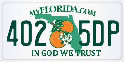 FL license plate 4025DP