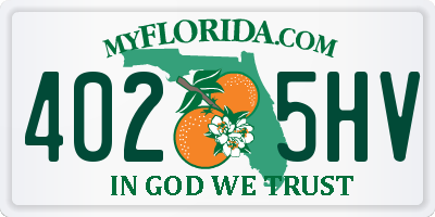 FL license plate 4025HV
