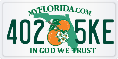 FL license plate 4025KE
