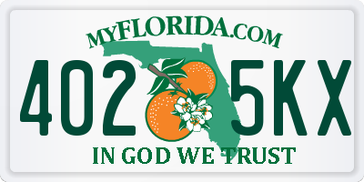 FL license plate 4025KX