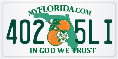 FL license plate 4025LI