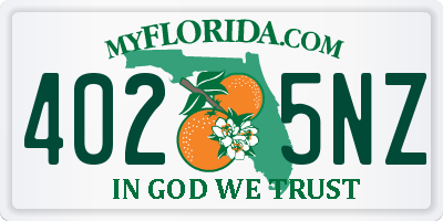 FL license plate 4025NZ