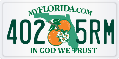 FL license plate 4025RM