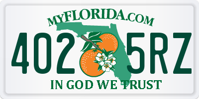 FL license plate 4025RZ