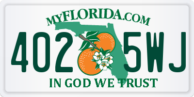 FL license plate 4025WJ