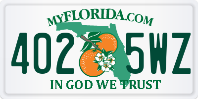 FL license plate 4025WZ
