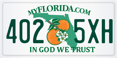 FL license plate 4025XH