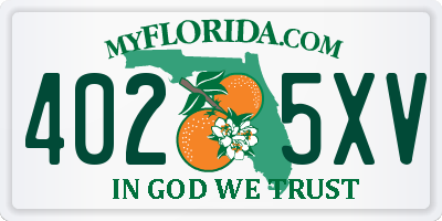 FL license plate 4025XV