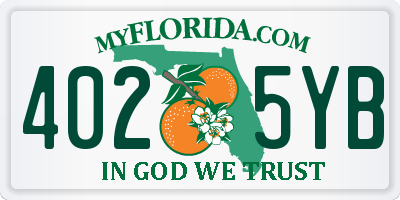 FL license plate 4025YB