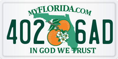 FL license plate 4026AD
