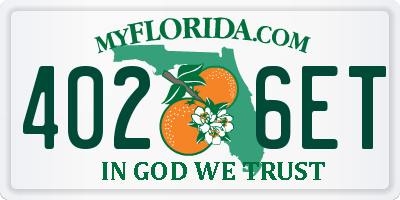 FL license plate 4026ET