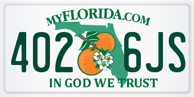 FL license plate 4026JS