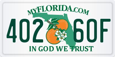 FL license plate 4026OF