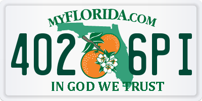 FL license plate 4026PI
