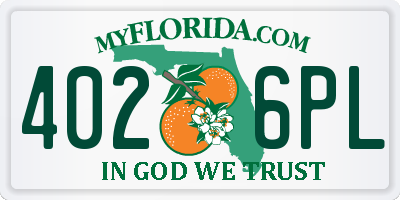 FL license plate 4026PL