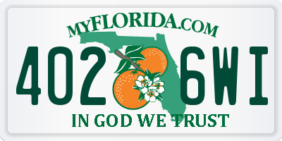 FL license plate 4026WI
